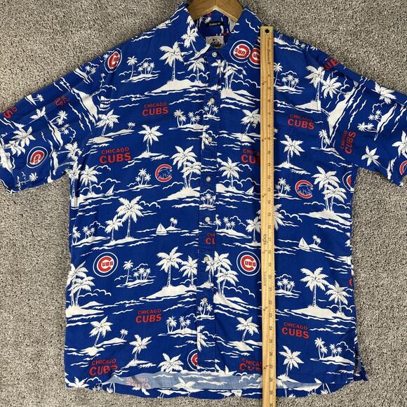 Reyn Spooner Shirt Mens L Blue Chicago Cubs Aloha MLB Series Hawaiian Baseball - Picture 5 of 8